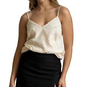 Women's Laval Cream Embroidered Cami - adelyn rae - 1 of 4
