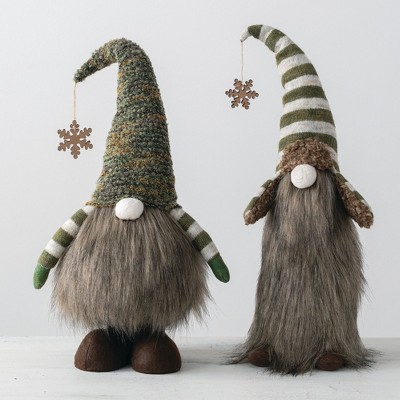 Sullivans Set of 2 Gnome Figurines 18.5"H & 17"H Green