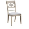 Wooden Dining Chairs Set of 2, Side Chairs,  Linen Padded Seat, Antique Finish - 3 of 4