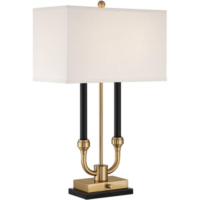 Brass Table Lamp With Black Shade