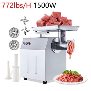 772lbs/H Electric Meat Grinder 1500W Sausage Stuffer With 2 Blades & 2 Grinding Plates - 1 of 4