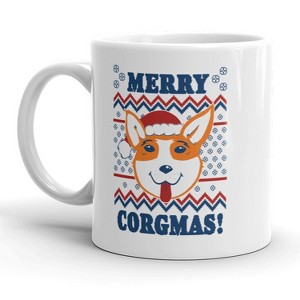 Crazy Dog T-Shirts Merry Corgmas Mug Funny Christmas Corgi Dog Coffee Cup - 11oz - 1 of 4
