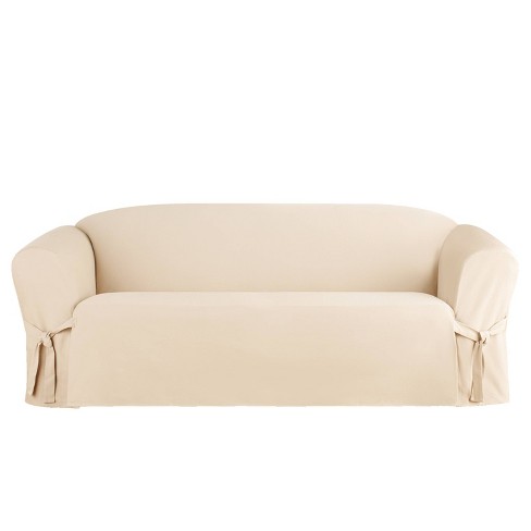 Sure Fit Cotton Duck Sofa Slipcover, Natural