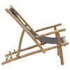 vidaXL Deck Chair Dark grey Bamboo, Canvas (100% polyester) Standard - 3 of 4