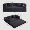 GDFStudio Yan Modern Multi-Functional 78.8'' Corduroy Upholstery Convertible Queen Size Sofa Bed with Pillows - 3 of 4