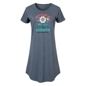 Women's - Instant Message - Personal Growth Isn't Always Easy Graphic T-shirt Dress - 1 of 4
