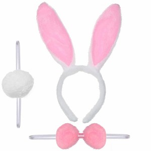 Skeleteen Girls Bunny Rabbit Costume Set - Pink and White - 1 of 4