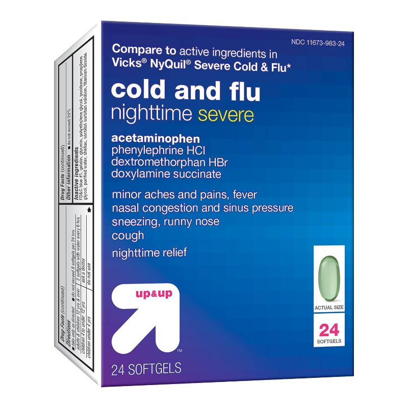 Nighttime Severe Cold &#38; Flu Softgels - 24ct - up &#38; up&#8482;, 3 of 6