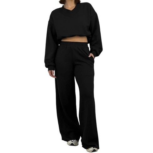 Women's Wide Leg Relaxed Sweatpants - Mimosa - image 1 of 4