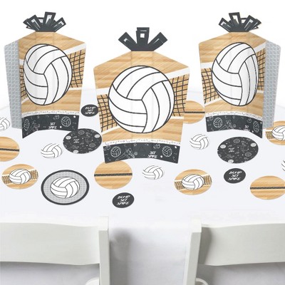 Big Dot of Happiness Bump, Set, Spike - Volleyball - Baby Shower or Birthday Party Decor and Confetti - Terrific Table Centerpiece Kit - Set of 30