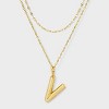 14K Gold Dipped Cubic Zirconia Duo Initial Multi-Strand Necklace - A New Day™ Gold - 2 of 4