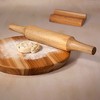 Gulches Natural Round Teak Wood 12 Inch Decorative Bowls 2 Pack - 4 of 4