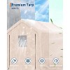 10x10FT Carport with 2 Roll-Up Doors & Vents, 240G Heavy-Duty Waterproof PE Tarp, UV-Resistant Storage Sheds for Motorcycle, Firewood & Tools - 4 of 4