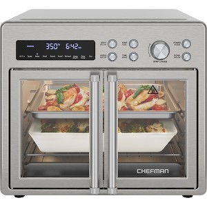 Chefman French Door 10-in-1 Toaster Oven Air Fryer, 26-Quarts, Fits 12-Inch Pizza – Stainless Steel - 1 of 4