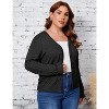 Plus Size Women's Knitted Cardigan Sweater Jacket Fashion Solid Color Hollow Out Thin Basic Coa - 3 of 4