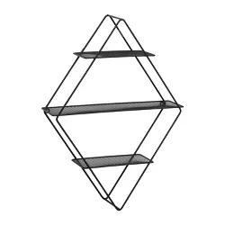 Honey-Can-Do Rhombus Metal Wall Shelf Black