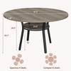 47" Round Dining Table for 4-6, Farmhouse Kitchen Table with Storage, Space Saving Wood Circle Dinner Table with Metal Legs - 4 of 4