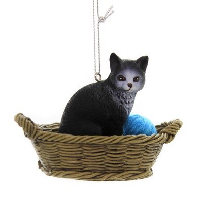 Ganz 2.5 Inch Cat Basket Yarn Kitten Kitten Tree Ornaments