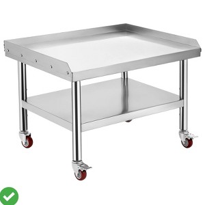 Equipment Grill Stand Table | Stainless Steel 36"x28"x24" | 1000 lbs Top Shelf 220 lbs Bottom Shelf - 1 of 4
