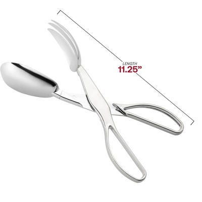 Smarty Had A Party Silver Plastic Serving Salad Scissor Tongs - 50 pcs