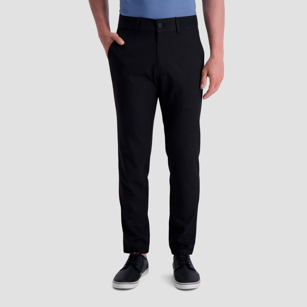 Haggar H26 Men's Slim Fit Skinny Suit Pants - Black 29x30: Midweight, Moisture Wicking, Stretch Fabric