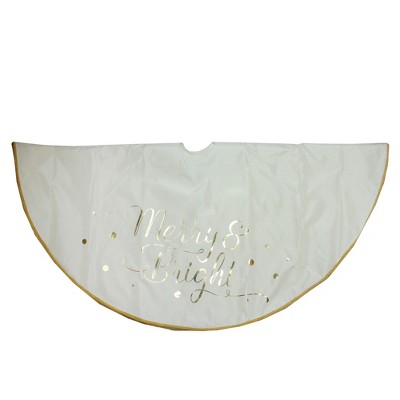 Northlight 48” Ivory White Merry and Bright Christmas Tree Skirt