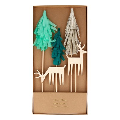 Meri Meri Woodland & Reindeer Cake Toppers (Pack of 5 in 5 designs)