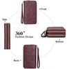 BEAFUP Large Capacity Double Zip RFID Blocking Women’s Wallet - Genuine Leather Wristlet Clutch for Travel,Everyday Use - 3 of 4