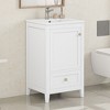 TOBILI 20" Bathroom Vanity with Sink, Bathroom Cabinet with Soft Closing Door, Storage Rack and A Drawer, White - 2 of 4