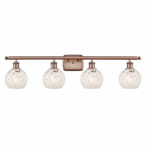 White Mouchette - 4 Light Bath Vanity In Modern Style-9 Inches Tall and 36 Inches Wide - 1 of 1