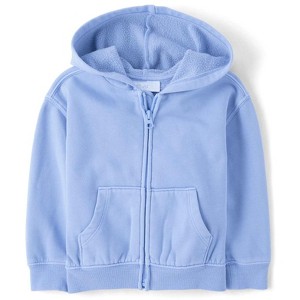 The Children's Place Baby Active Long Sleeve Garment Dyed Premium Fleece Zip Up Sweatshirt - 1 of 4