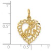 Black Bow Jewelry 14k Yellow Gold, Grace Collection, Satin Heart Initial A Pendant, 15mm - 4 of 4