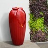31.89" Glazed Vase Outdoor Floor Fountain with LED Light - Red - Teamson Home - image 2 of 3