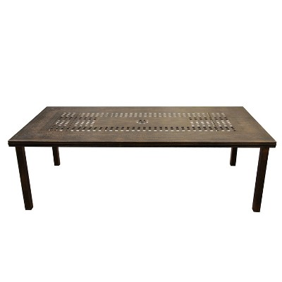 95" Bronze Aluminum Rectangular Patio Dining Set with Eight Arm Chairs