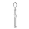 Black Bow Jewelry Sterling Silver Rhodium-Plated D/C & Polished Cross Pendant, 24 x 47mm - 2 of 4