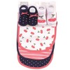 Hudson Baby Infant Girl Cotton Bib and Sock Set 5pk, Cherry, One Size - 2 of 2