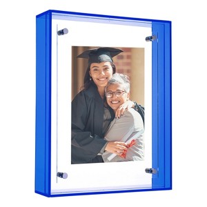 Unique Bargains Acrylic Wall Tabletop Display Floating Single Image Frame - 1 of 4
