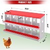 Chicken Nesting Box, 10/8/6 Hole Chicken Nesting Box for Hens - Heavy Duty Laying Box with Egg Collection System, Easy Clean & Tool-Free Assembly - 2 of 4