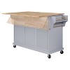 Mobile Rolling Kitchen Island with 2 Large Drawers, Towel and Seasoning Rack, 2 Spacious Storage Compartments with Adjustable Shelves for Dining Room - 4 of 4