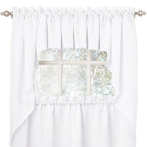 Collections Etc Solid Textured Swag Window Curtain Pair, Single Panel, - 1 of 4