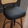 HDZNVF Set of 2 Counter Height Bar Stools, 26 inch Rattan Counter Height Stools with Cane Back, Black - 4 of 4