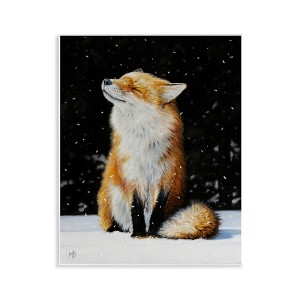 Stupell Industries Blissful Fox with Snowflakes Wall Plaque Art - 1 of 4