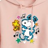 Women's - Peanuts - Snoopy Woodstock Patches Cropped Graphic Hoodie - 2 of 4
