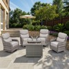 Belord 6-INCH Extra Thick Cushion Outdoor Patio Furniture Set with Swivel Glider Patio Chair Set of 4, 5 Pieces Patio Furniture Set with Firepit Table - 3 of 4