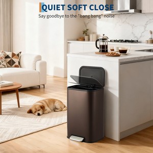 12/20/30L Trash Can  with Step Pedal, Quiet-close step-on trash can with Thin Lid for Kitchen,Shopping mall, living room, office - 1 of 4