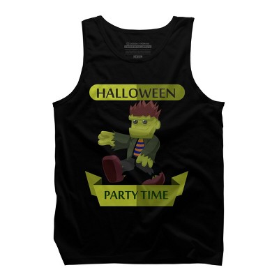 Men's Design By Humans Happy Halloween gift for kid cute Frankenstein By thientd87 Tank Top