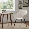 LeisureMod Markley Leather Dining Chair with Black Metal Legs Upholstered Seat Modern Design Perfect for Kitchen Dining Room Office or Lounge Seating - 2 of 4