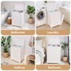 VECELO Laundry Hamper with Wheels & Lid, Plastic Laundry Basket with Handle, Rolling Laundry Bin for Laundry Room or Bathroom, White - 4 of 4