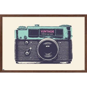 Trends International Vintage Camera Framed Wall Poster Prints - 1 of 4