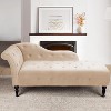 Whizmax Modern Armless Chaise Lounge with Solid Wood Legs, Upholstered Sofa Recliner Lounge Chair for Bedroom Living Room Office Room - 2 of 4